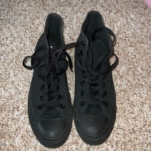 Solid Black Converse High Tops